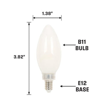 4.5W B11 Filament LED Dimmable Soft White 3000K E12 (Candelabra) Base, 120 Volt, Box