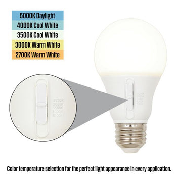 5.5 Watt (40-Watt Equivalent) Omni A19 Dimmable LED Light Bulb with Color Temperature Selection