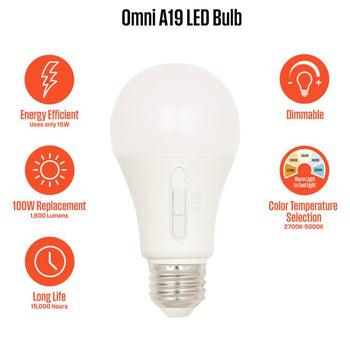 15 Watt (100-Watt Equivalent) Omni A19 Dimmable LED Light Bulb with Color Temperature Selection