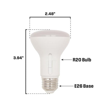 6.5 Watt (50 Watt Equivalent) R20 Flood Dimmable LED Light Bulb with Color Temperature Selection