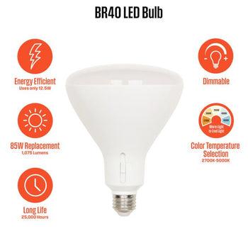 12.5 Watt (85 Watt Equivalent) BR40 Flood Dimmable LED Light Bulb with Color Temperature Selection