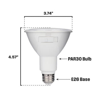 PAR38 30W LED Indoor Flood Light Bulb - Cool White 6000-6500k - Dimmable, E27 Base