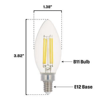 5.5 Watt (100 Watt Equivalent) B11 Dimmable Filament LED Light Bulb