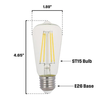 8 Watt (100 Watt Equivalent) ST15 Dimmable Filament LED Light Bulb