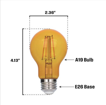 4.5 Watt (40 Watt Equivalent) A19 Filament LED Light Bulb, Yellow