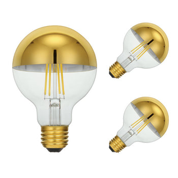 5.5 Watt G25 Flood Dimmable Filament LED Light Bulb 1/2 Gold Medium (E26) Base, 3-Pack