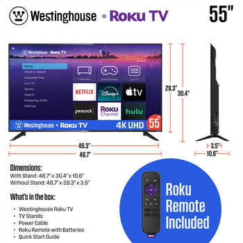 55″ 4K Ultra HD Smart Roku TV with HDR