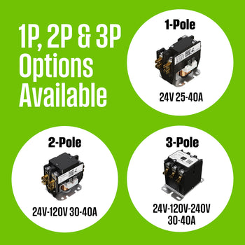 Definite Purpose Contactor 40 Amp 3 Pole 120V Coil