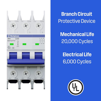 20A 3 Pole Miniature Circuit Breaker (D Curve)