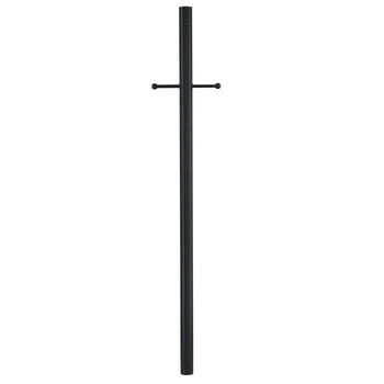 Fixture Post with Ground Convenience Outlet and Dusk to Dawn Sensor, Textured Black Finish