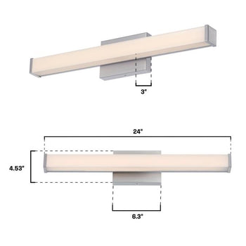 15W Dermot 1 Light LED Wall Fixture, Brushed Nickel Finish