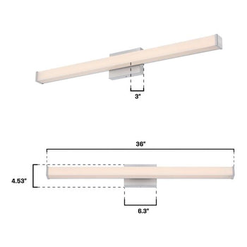 25W Dermot 1 Light LED Wall Fixture, Brushed Nickel Finish