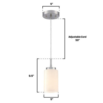 Shamus Mini Pendant, Brushed Nickel Finish