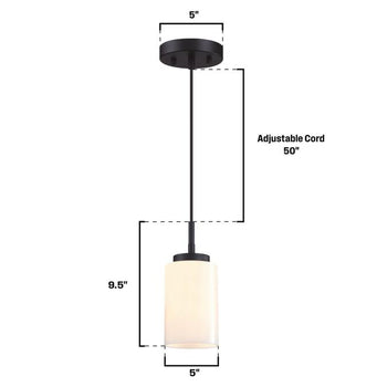 Shamus Mini Pendant, Black Finish