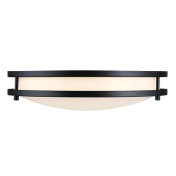 Lauderdale 16 inch LED Indoor Flush Mount Ceiling Fixture with Color Temperature Selection, Matte Black