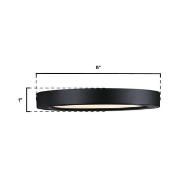 5 inch, 11 Watt Dimmable LED Indoor/Outdoor Flush Mount Ceiling Fixture, Black