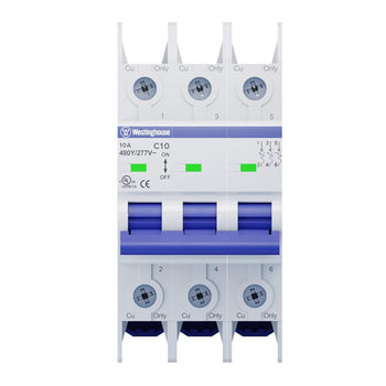Miniature Circuit Breaker 10kA 3 Pole | 2A C Curve | IP40 Protection By
