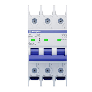 30A 3 Pole Miniature Circuit Breaker (D Curve)