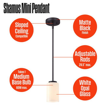 Shamus Matte Black Indoor Mini Pendant