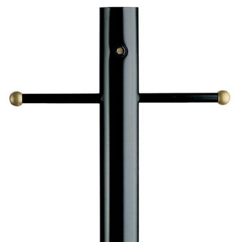 Fixture Post with Ground Convenience Outlet and Dusk to Dawn Sensor, Black Finish