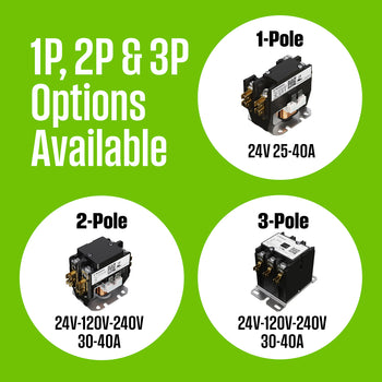 Definite Purpose Contactor 30 Amp 2 Pole 240V Coil