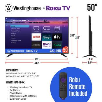 50″ 4K Ultra HD Smart Roku TV with HDR