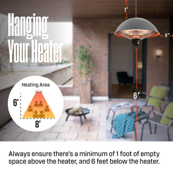 Outdoor Ceiling Patio Heater, Gray