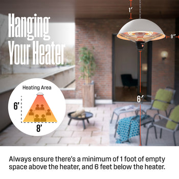 Outdoor Ceiling Patio Heater, White