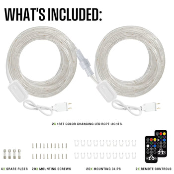 LED Rope Lights Color Changing, 2-Pack