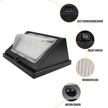 4000 Lumen Solar LED Wall Light with Motion Sensor, 3 CCT
