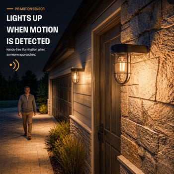 500 Lumen Solar Motion-Activated Outdoor Wall Light, 2-Pack