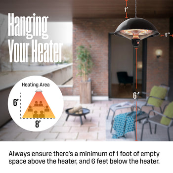 Outdoor Ceiling Patio Heater, Black