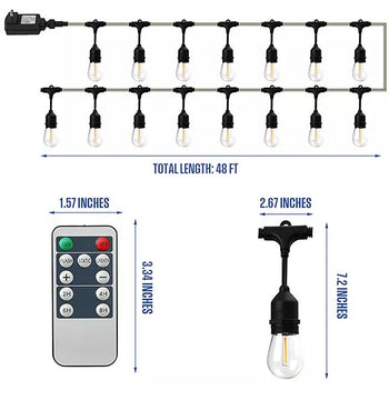 Warm White LED String Light Set with Remote Control