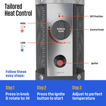 Outdoor Propane Patio Heater with Wheels,  50,000 BTU