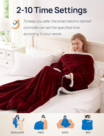 Wearable Heated Throw with Sleeves 70