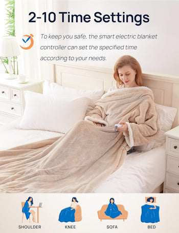 Wearable Heated Throw with Sleeves 70