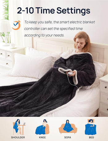 Wearable Heated Throw with Sleeves 70