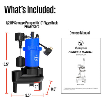 1/2 HP Sewage Pump with Vertical Float Switch