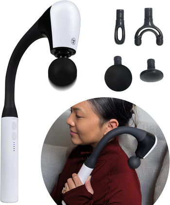 Long Handle Curved Massage Gun for Neck & Shoulder Pain