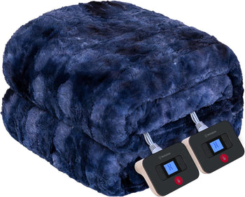 Electric Heated Faux Fur Blanket 84 x 90