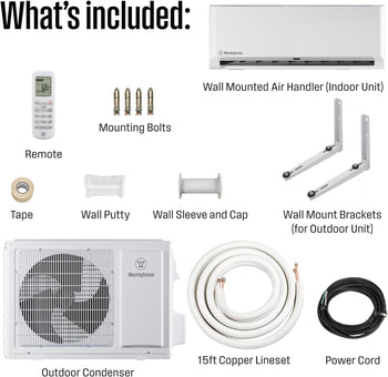 Ductless Mini-Split AC System & Heat Pump 115V, 9,000 BTU, 19.3 SEER