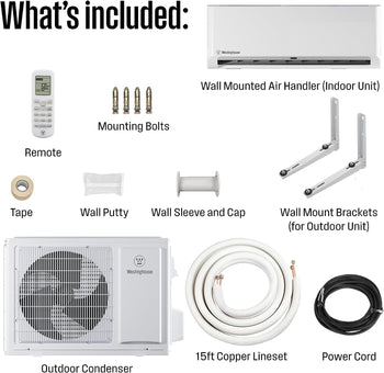 Ductless Mini-Split AC System & Heat Pump 230V, 18,000 BTU, 17 SEER2