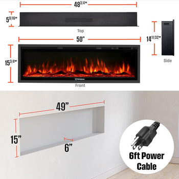 50 Inch Electric Fireplace Heater