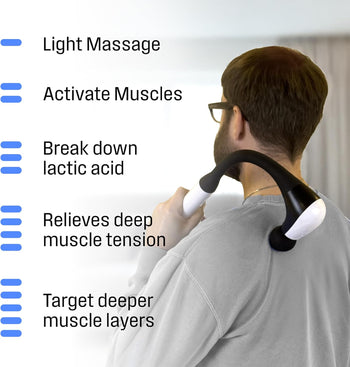 Long Handle Curved Massage Gun for Neck & Shoulder Pain