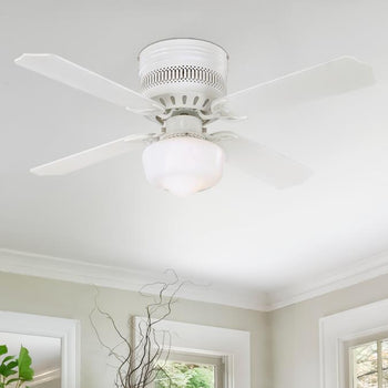 Casanova Supreme 42-Inch Four-Blade Indoor Ceiling Fan, White Finish with LED Light Fixture