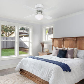 Casanova Supreme 42-Inch Four-Blade Indoor Ceiling Fan, White Finish with LED Light Fixture