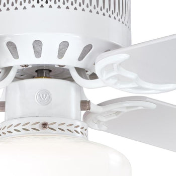 Casanova Supreme 42-Inch Four-Blade Indoor Ceiling Fan, White Finish with LED Light Fixture