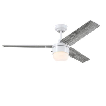 Talia 48-Inch Indoor Ceiling Fan with LED Light Fixture, Matte White