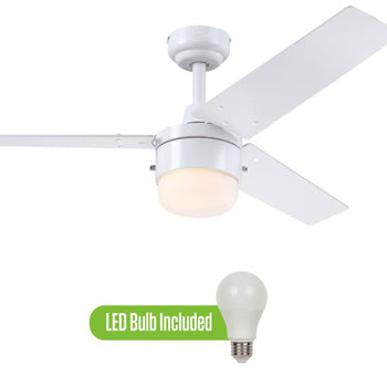 Talia 48-Inch Indoor Ceiling Fan with LED Light Fixture, Matte White