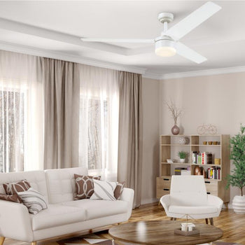 Talia 56-Inch Indoor Ceiling Fan with Dimmable LED Light Fixture, Matte White